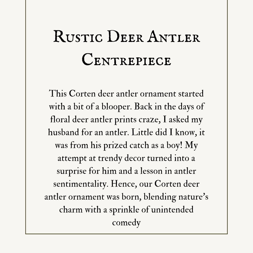 Rustic Deer Antler Corten Centrepiece