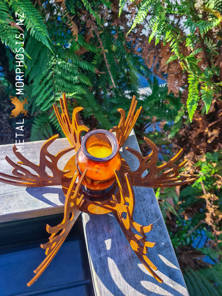Rustic Deer Antler Corten Centrepiece